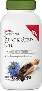 GNC SuperFoods Black Seed Oil, naturlig kilde til Omega fede syrer, 90 Softgel kapsler