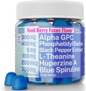 Alpha GPC Huperzine A PhosphatidylSerine L- Theanine Blue Spirulina Bioperine Gummies, Alpha- GPC Huperzine- PhosphatidylSerine L Theanine Supplement, Pulverkapsler Tablets Liquid Supplements Alt