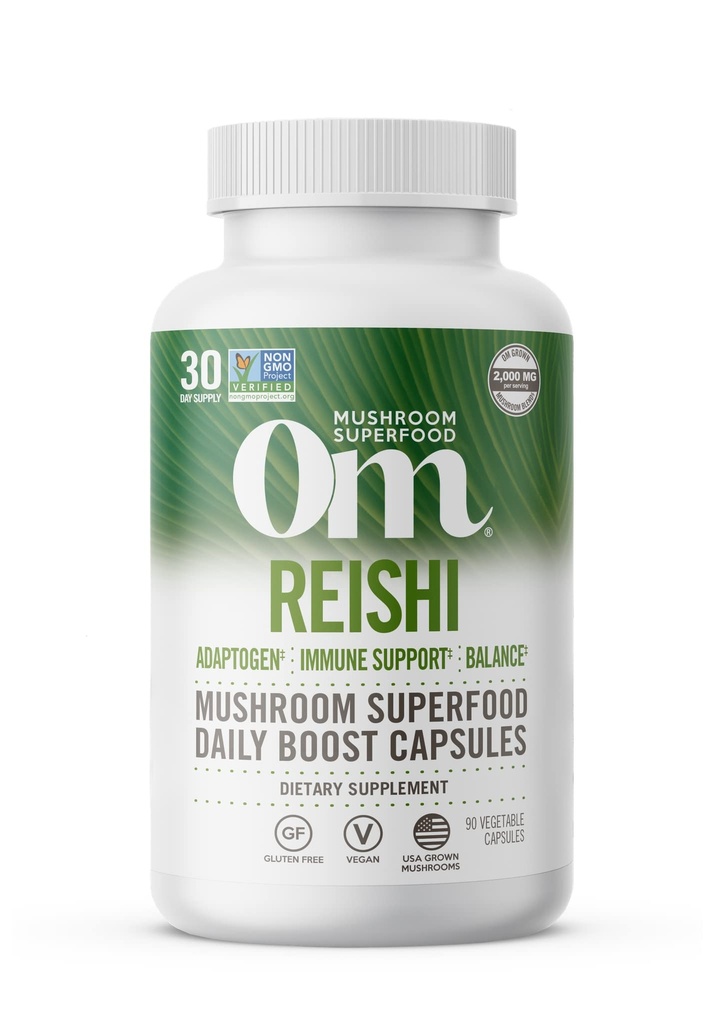 Om MUSHROOM SUPERFOOD Reishi Mushroom Capsules Superfood Supplement, 90 Greve, 30 dage, Organic Adaptogen for Stress Relief og immunforsvar