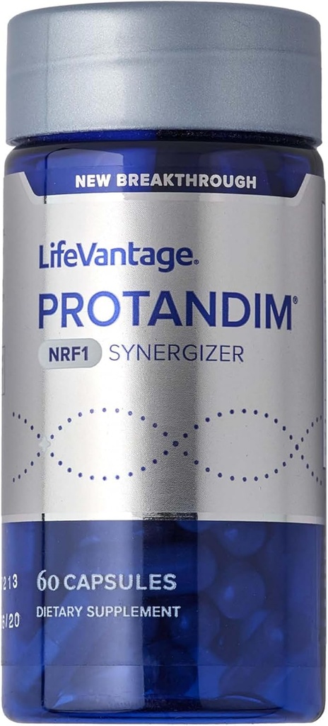 LifeVantage Protandim NRF1 Synergizer, NRF1 Aktivator for cellulær sundhed, funktion, ATP Produktion, Mitokondriel Kosttilskud til energi, Vitality & Aging Support, 60 Kapsler