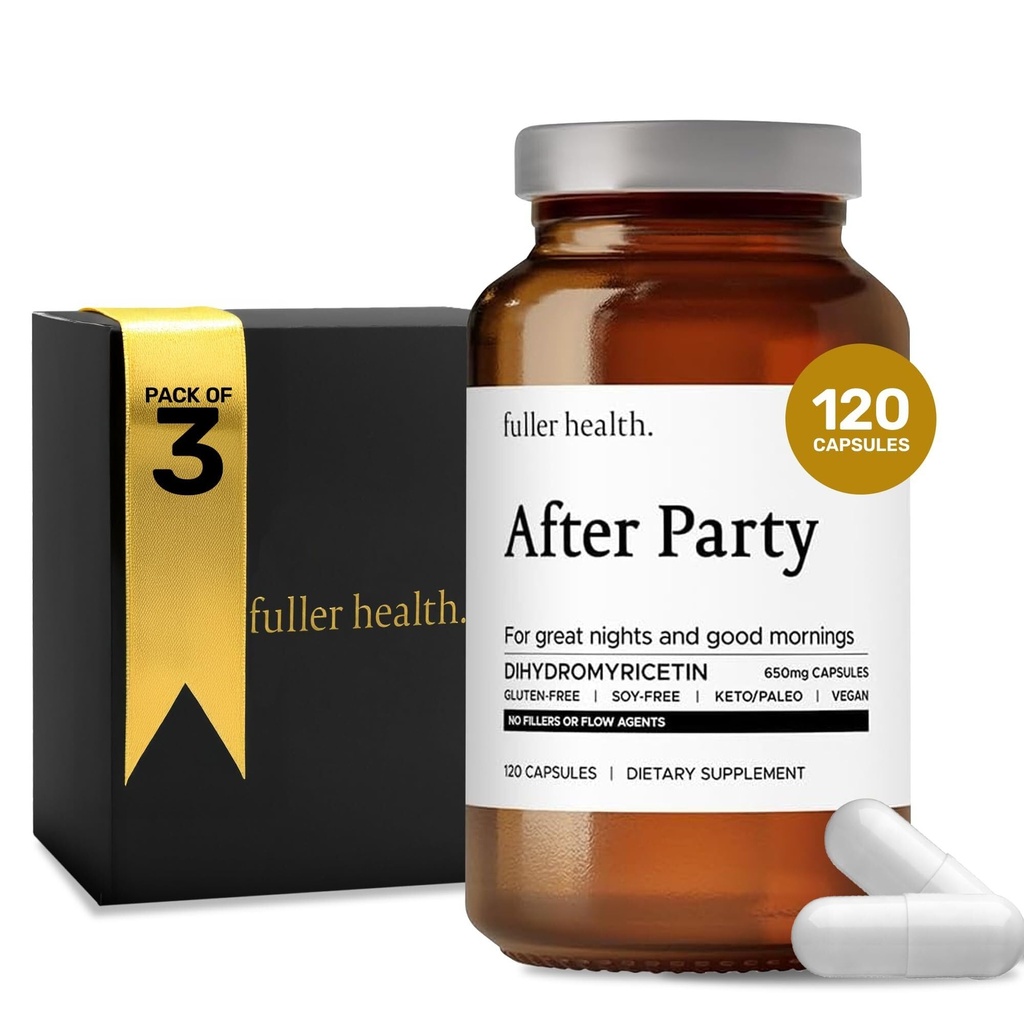 Fuller sundhed efter fest DHM Dihydromyricetin Supplement: 124; understøtter lever, Metabolisme, energiniveauer, post- celebration Relief: 124; Feel refreshed, 650mg Per pille: 124; 3 flasker, 72 Servere