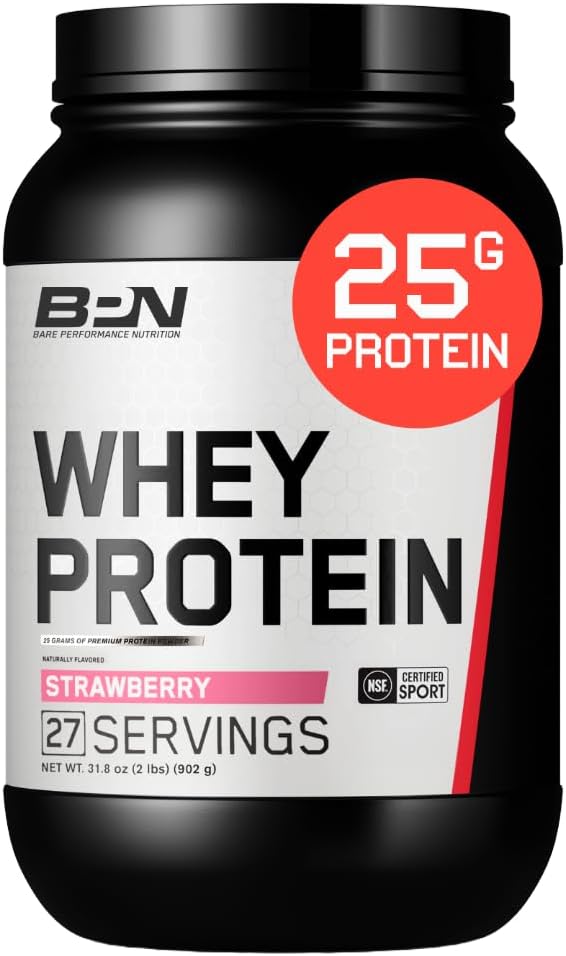 BARE YDEEVNE NETRITION, BPN Whey Protein Powder, Whey Protein Koncentrat, Native Micellar Casein, Amazing Mixability, Jordbær