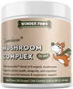 Wonder Paws Immunity Support Mushroom Powder for Hunde - Organic Mushroom Complex for Immunity, Cognition, Cellular Health, Longevity - Med Tyrkiet Tail Mushroom for Hunde, Reishi & Lions Mane - 90 Scoops