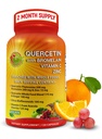 Quercetin med Bromelain C-vitamin og zink beriget med økologiske hele fødevarer - 1215mg per servering - Quercetin Phytosome 500mg kapsler med ingefær og flavonoider til immunforsvar - 120 Tæl