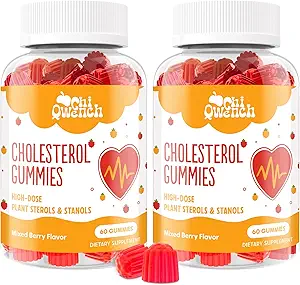 Cholesterol Kosttilskud med 1500 Mg Plant Steroler & Stanoler, Cholesterol Support Gummies, Cholesterol Complex Gummies, vedligeholder normale niveauer, blandet berry flavor, 120 Greve