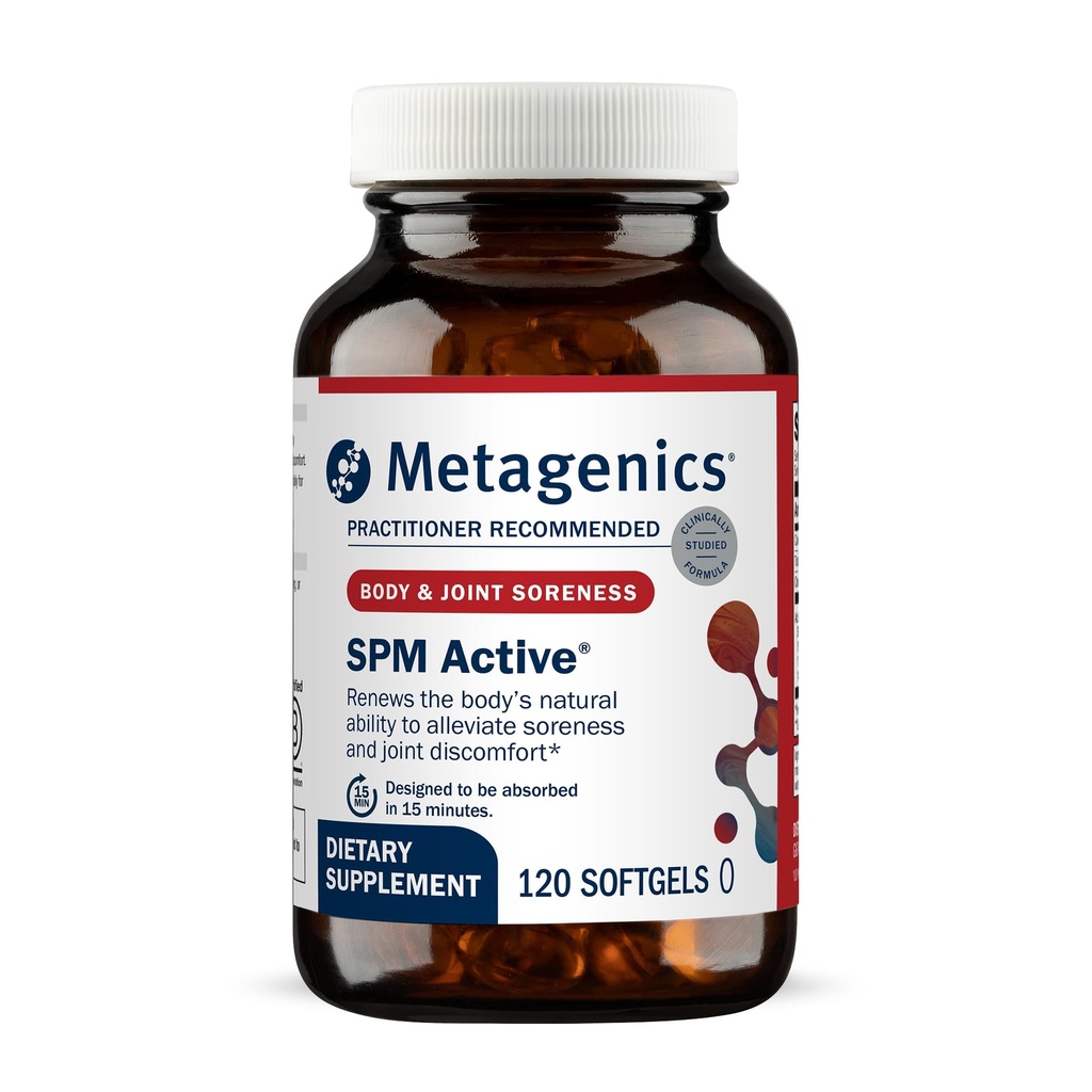Metagenics SPM Active - Specialiseret Pro- Resolving Mediators fra Marine Olies - Understøtter normal inflation reaktion, vævssundhed, fælles komfort, immunsundhed - non-GMO, gluten- fri - 120 bløddele