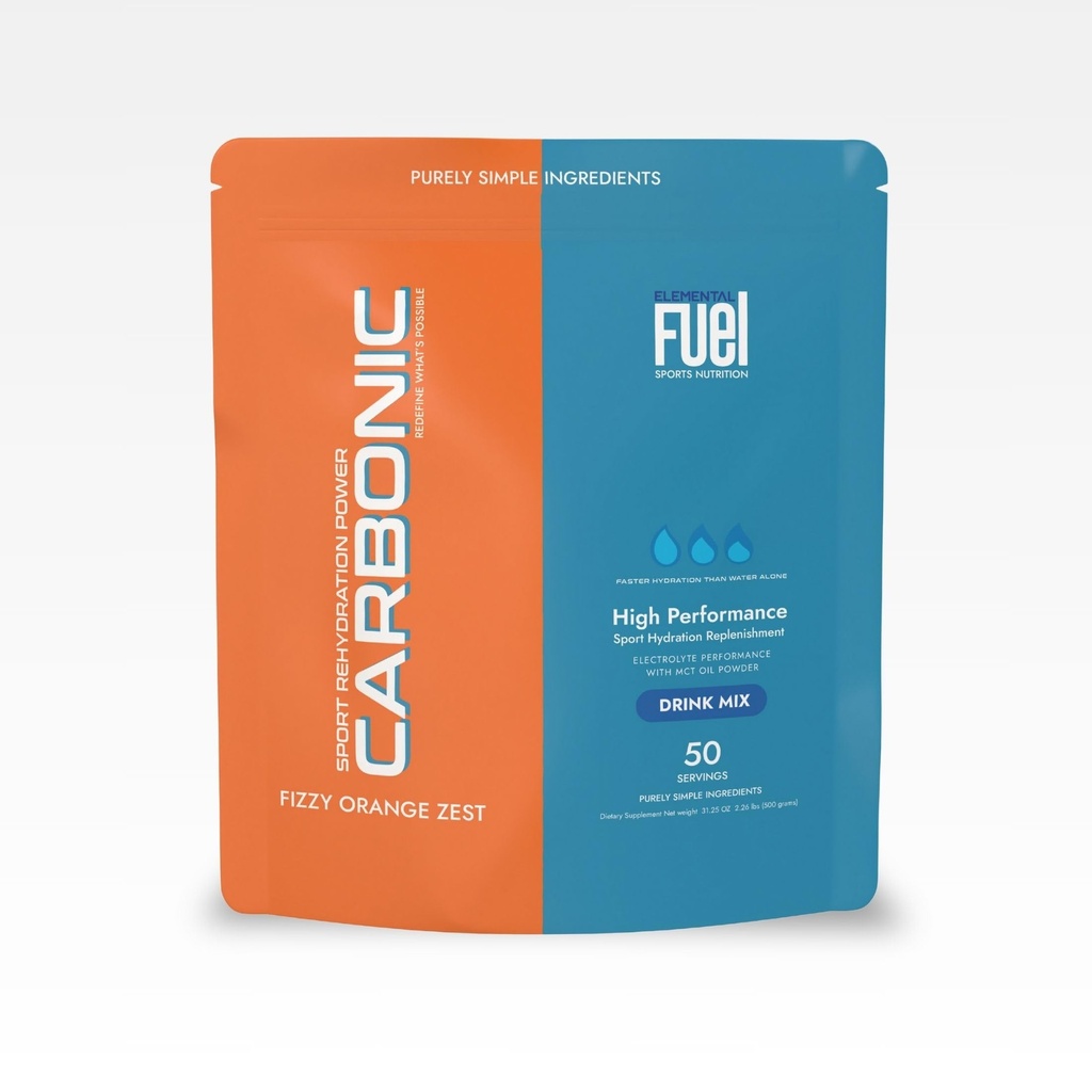 Carbonic Orange Zest Hydration & MCT Oil Powder Nutrition - First-Ever Advanced Electrolyte & MCT Formel, Forbedringer Hydration, Vedvarende energi, & Inddrivelse - 50 Servere