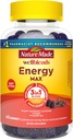Nature Made Wellblends EnergyMAX Gummies, Hurtig fungerende koffein, CoQ10 & Vitamin B12 1000mcg, Energistøtte Gummy Vitamin, 40 Gummies
