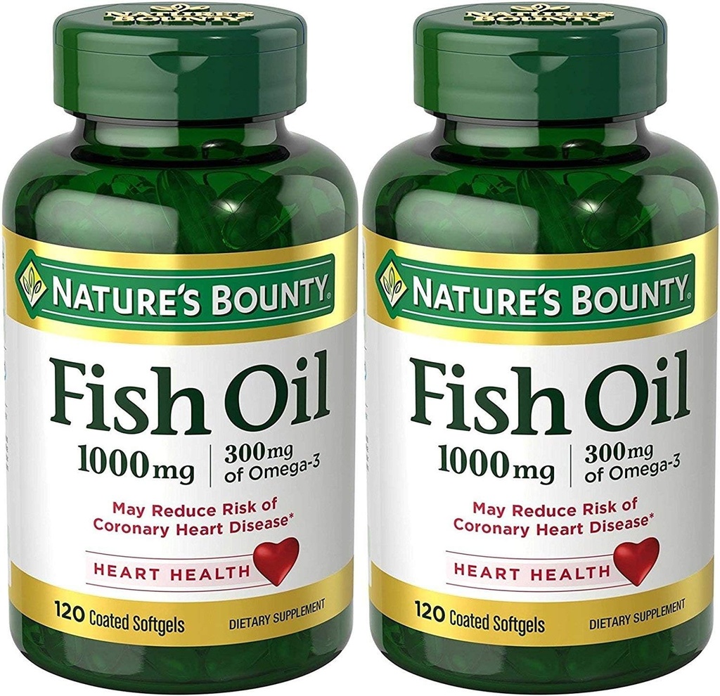 Nature 's Bounty Fish Oil (Odorless) 1000 Mg, 240 Softels (2 X 120 Count Flasker)