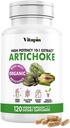 Vitapia Organic Artichoke Extract Supplement - Lever Rengøring Detox & Reparation, Lever sundhed, fordøjelse, Antioxidant Support - 120 Veganske kapsler, Ikke GMO, Gluten Free