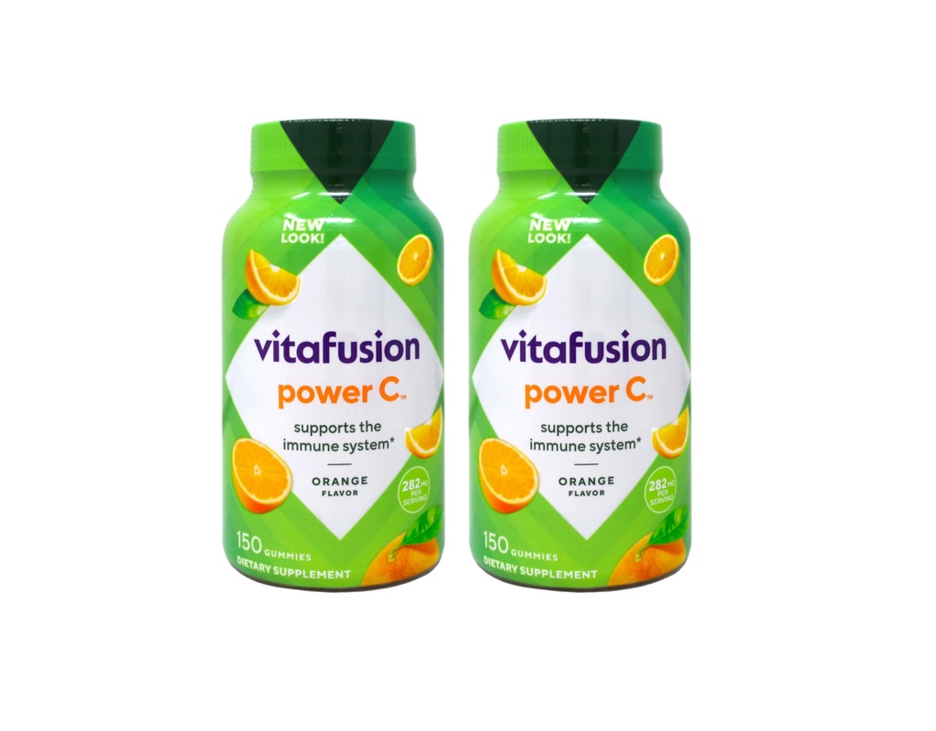 Viafusion Power C Voksen Vitamin Gummy, immunforsvar, Natural Orange 150 ea (pakke med 2)