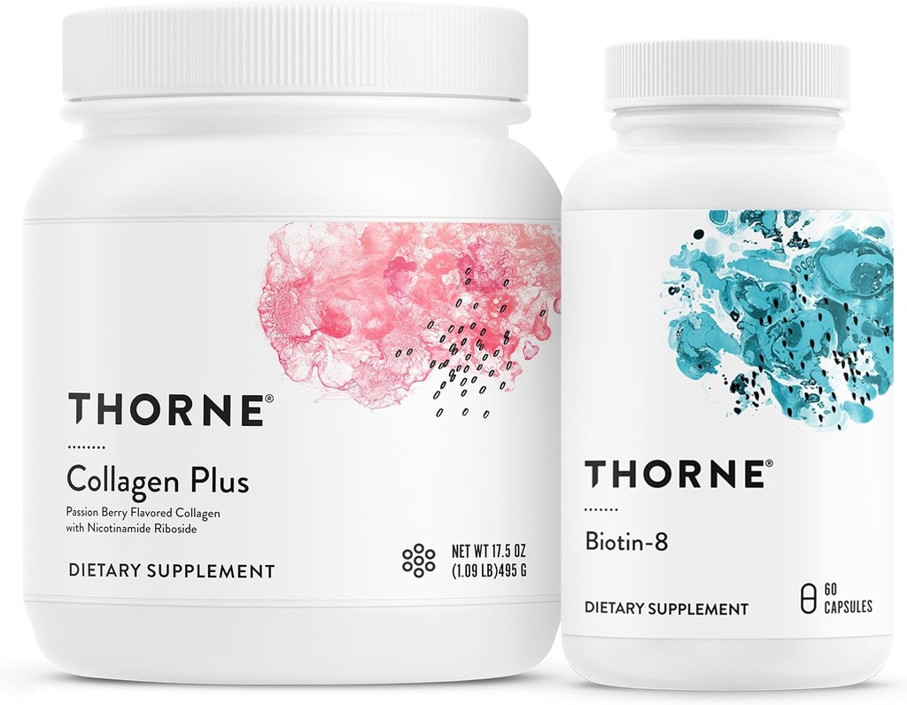 THORNE - Collagen Plus og biotin 8 Bundle for strålende hud, hår og negle - 30 Servere