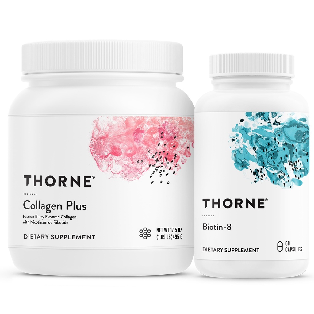 THORNE - Collagen Plus og biotin 8 Bundle for strålende hud, hår og negle - 30 Servere