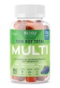 SUKU Teen Boy Multivitamin Gummies - Vitaminer A, B12, C, D3, E, Zink & Biotin - Sugar- Free Vegetar Supplement for Energy, Growth, Immunum & Bone Health - Grape Flavor - 60 Count