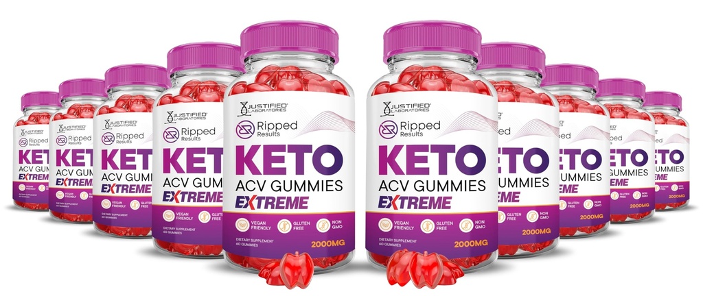 (10 Pack) Rippede resultater Keto ACV Gummies Extreme 2000MG Rippede resultater Keto Gummies Apple Cider vinylacetat Formuleret med Pomegranate Beet Juice Powder B12 Vegan Non GMO 600 Gummys