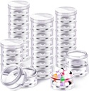 Sieral 4 Pack 7 Dag Stackable Pill Arrangører Runde Pill Organizer Sag Stackable Ugentlige Kosttilskud Vitaminer Individuelle Opbevaring Beholdere Bokser Holder Dispenser med låg til Travel Medicine, Clear