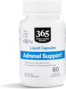 365 af Whole Foods Market, Adrenal Support flydende kapsler, 60 Greve