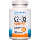 2 i 1 High Potency Formel 90mcg Vitamin K2 (MK7) og 5000 IE D3 Vitamin Supplement I Non- GMO Formel, Let at synke D & K Vitamin Complex, 120 Kapsler I 4- Måned Supply