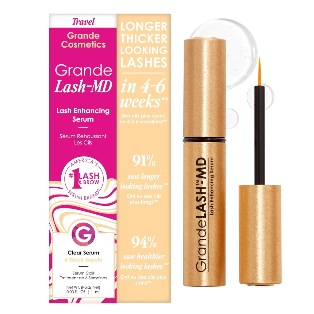 Grande Kosmetik GrandeLASH- MD Lash Enhancing Serum - Peptid & Vitamin Infunded Formel for Længere, Thicker, Fuller Looking Lass - Ophthalmologist Testet, Cruelty- Free
