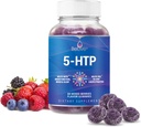 BeLive 5-htp Gummies - 60 Ct I 5htp Stress Relief Gummies for bedre søvn, skærpet fokus, Mood Booster & Stress Relief I Serotonin Booster for voksne, Vegan 5 HTP supplement - blandet bær flavor