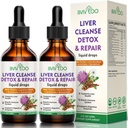 2 Pack Lever Health Liquid Drops - 2000mg Milk Thistle, Mælkebøtte Root, Artiskoke, Silymarin Extract, & Gurkemeje urter - Vegan, Non- GMO - 4 Fl Oz (120ml)
