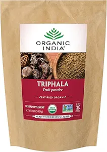 Organic India Triphala - Herbal Supplement med Amla, Bibhitaki, Haritaki, fordøjelse & Colon Support, immunsystem Support, Adaptogen, Vegan, USDA Certified Organic - 1 LB Bag