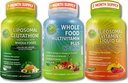 Daglig immunforsvar, antioxidant & energistøttebunde - Liposomal Glutathion 500mg med Whole Foods + Liposomal Vitamin C 1100mg Liquid Gel + Vegan Whole Food Multivitamin uden jern