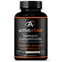 Active Atoms Turmeric Extract, Extra Strength with BioPerine ® Black Pepper 750 mg Turmerisk Extract per One 00 "Capsule, Standardized 95% Curcuminoids, Non- GMO, 60 Veggie Capsules 60 Day Supply