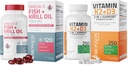 Bronson vitamin K2 (MK7) med D3 Supplement Omega-3 Fish + Krill Oil 1000 MG