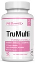 PEScience TruMulti Multivitamin til kvinder med jern, Daglig formel med Premium C-vitamin, D, Zink supplement til immunforsvar, Chelated Minerals, 90 Let at synke kapsler