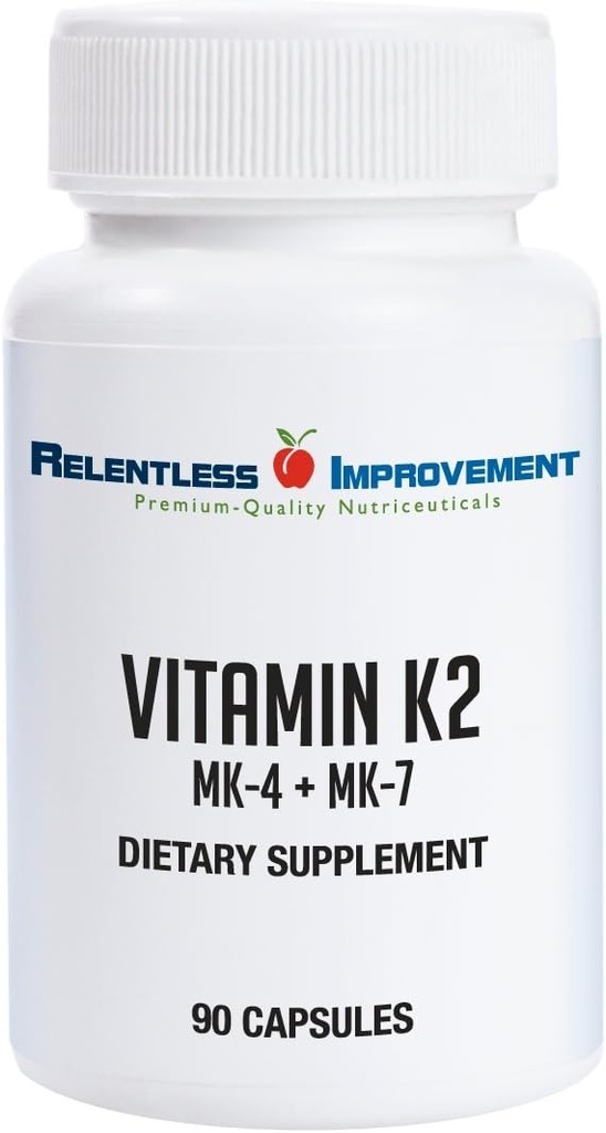 Naturlig Vitamin K2 MK4 Plus Vitamin K2 MK7 Højstyrke 15,000mcg MK-4 + 60mcg MK- 7 Understøtter ben og arterial sundhed Vegi- Capsules Soy- Free