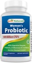 Bedste Naturals Probiotika for Kvinder 100 Millioner CFU - 10 Strops + Prebiotics Fiber + fordøjelsesmiddel Enzyme Blend + kvinders sundhed Herbal Blend - Immunitet, fordøjelsesmiddel & tandkød - 60 Deleyaed kapsler
