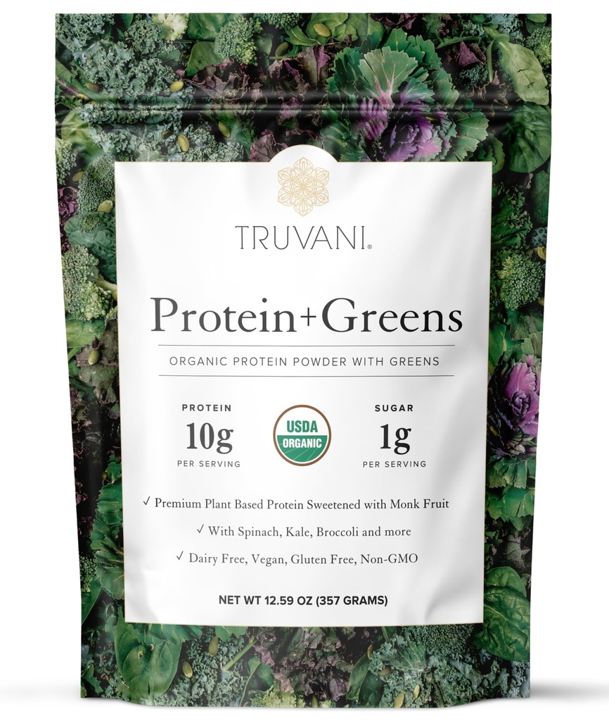 Truvani Protein + Greens Supplement- 124; Spinat, Kale & Broccoli