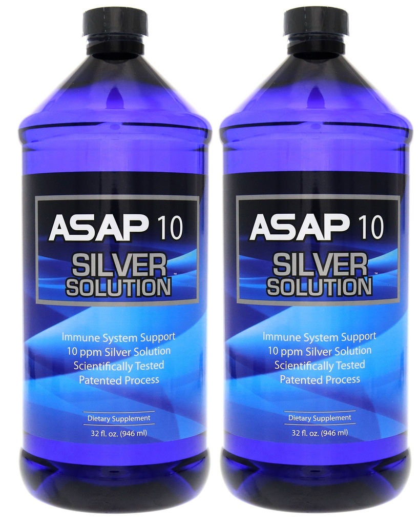 American Biotech Labs ASAP 10 PPM Silver Sol immunsystem Support Name 124; 2 pakke med 32 Oz Totalling 64 Oz