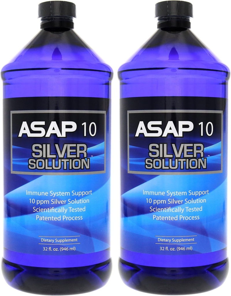 American Biotech Labs ASAP 10 PPM Silver Sol immunsystem Support Name 124; 2 pakke med 32 Oz Totalling 64 Oz