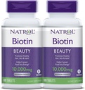 Natrol Biotin skønhed tabletter, fremmer sundt hår, hud og negle, Hjælper støtte energi Metabolisme, Hjælper Konverter mad til energi, Maksimal styrke, 10.000mcg, 100 greve (Pack of 2)