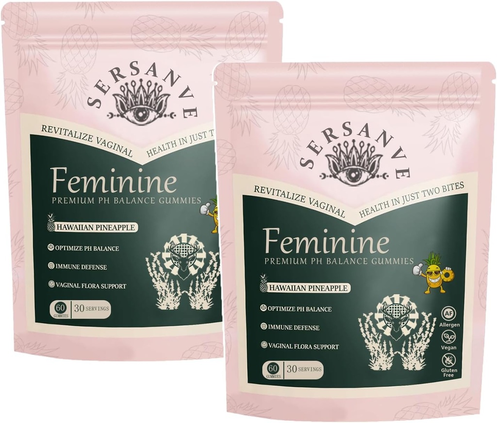 Vital Natural Feminine Balance Gummies for Women Health, Hawaiian Pineapple Flavor, Vegan, Gluten-Free ，Supports Women Vitality & Gut Health - 60 Gummies (2)