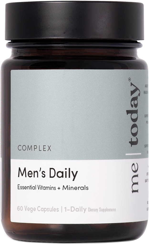 I dag Multivitamin til mænd, Mineraltilskud med 27 vitaminer, mineraler og urter, herunder D, C, A, B, biotin og zink, vegetar 124; generelle kosttilskud 124; 60 kapsler