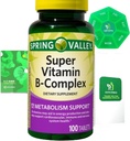 Super vitamin B- Complex 100 tabletter Kosttilskud Bundle Eksklusiv bedre Ligth & Spring Guide + Ugentlig Pill Organize (3 elementer)