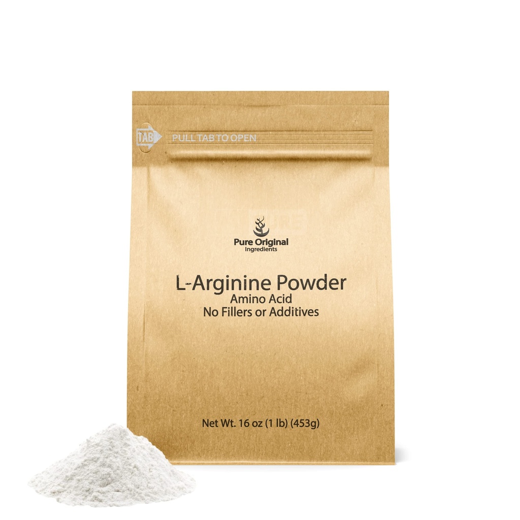 PURE ORIGINALSKE INGREDIENSER L- arginin pulver (1 LB) Aminosyre, ingen Fillers, Kosttilskud