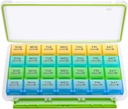 BUG HULL Månedlig Pill Organizer, Fugtighed- Bevis Stor 28 dages Pill Box med flytbar 4 uger Pill Case Rows, Medicin Pill Organizer, Travel Pills Organizer med en måned Pill Container til Vitamin