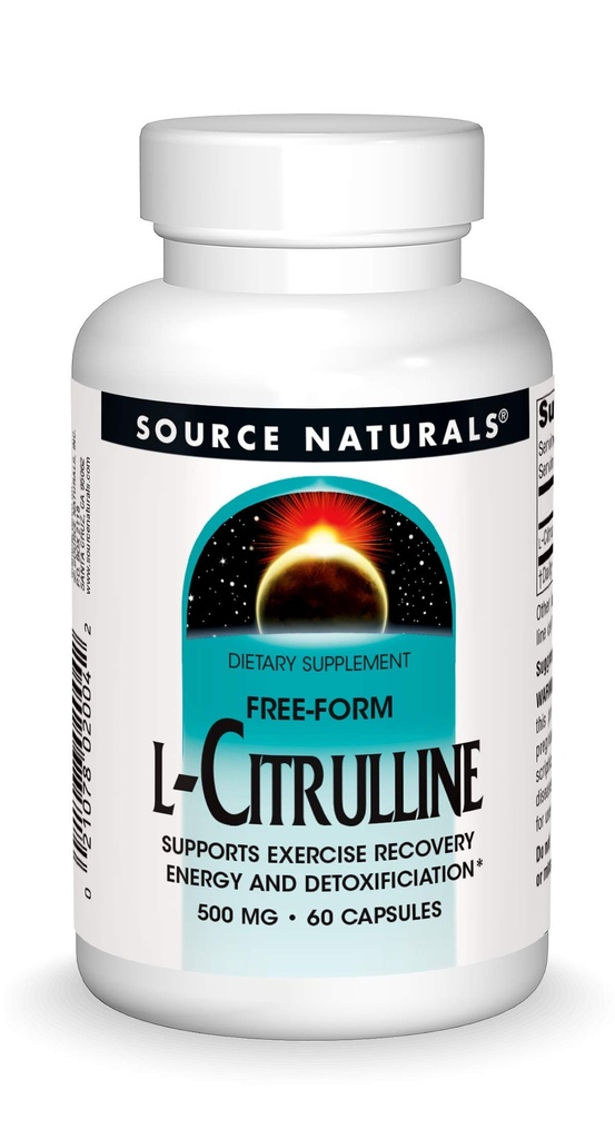 Source Naturals L-Citrullin - Understøtter Motion Inddrivelse, Energi og afgiftning *, 500 mg - 60 kapsler
