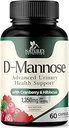 D- Mannose Supplement 1.350 mg med Cranberry & Hibiscus - Effektiv hurtig-fungerende, Flush Urenheder for naturlige Blogen, Urinary Tract Health Support, for kvinder og mænd, non-GMO, Vegan, 60 Kapsler