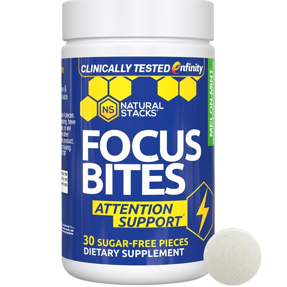 Paraxanthin Supplement 100mg - Koffein Free Focus Supplement for Produktivitet & Opmærksomhed Support - Klinisk testet Enfinity Paraxanthine - Jitter Free Energy Support - 30 Melon Mint Focus Bites
