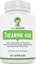 VitaMonk L Theanine 400mg Supplement - L- Theanine 400mg uden kunstige fyldstoffer - Ekstra styrke L Theanine Supplement - Ltheanin 60 kapsler