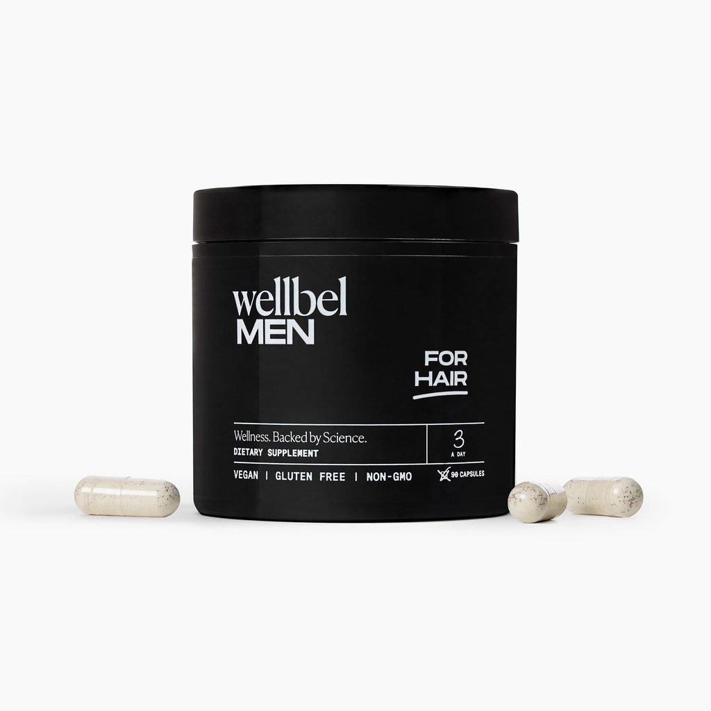 WELLBEL Mænd Clean Supplement til hår, hud og negle, Vegan, Gluten Free og ikke GMO 90 Tæl