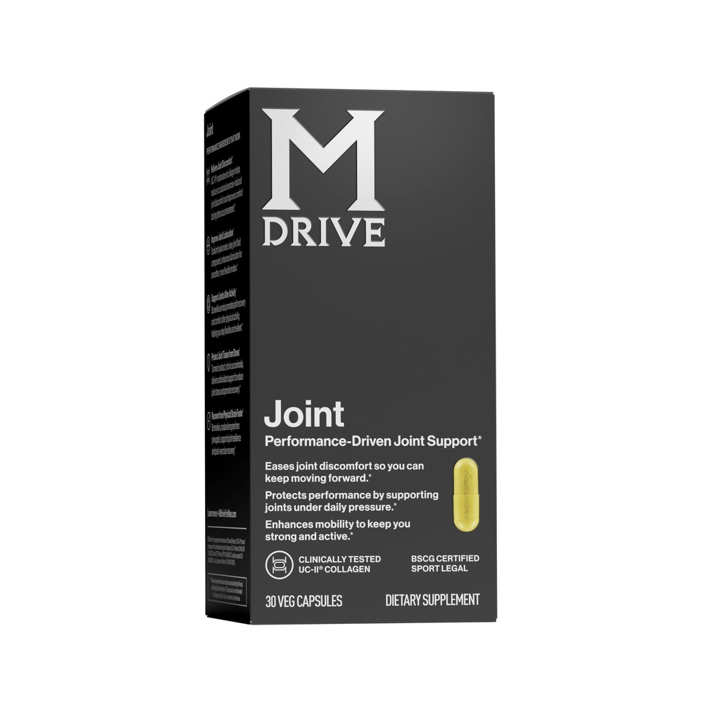 Mdrive fælles supporttillæg for mænd - understøtter sund fælles funktion, fleksibilitet, komfort & mobilitet - funktioner UC- II Collagen, gurkemeje & natrium hyaluronat fra hyaluronsyre, 30ct