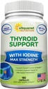 aSquared Nutrition Premium Thyroid Support Supplement med jod (180 kapsler) - Bedste Herbal & Vitamin Complex Pills w / B12, Ashwagandha, Bladerwrack & Kelp - Hjælper til sund hormon & energi