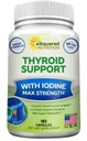 aSquared Nutrition Premium Thyroid Support Supplement med jod (180 kapsler) - Bedste Herbal & Vitamin Complex Pills w / B12, Ashwagandha, Bladerwrack & Kelp - Hjælper til sund hormon & energi