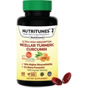 Gurkemeje Supplement 1000mg til fælles støtte- 185x Biotilgængelig & Høj Absorption med NovaSOL teknologi - 60 Nutricumin Softels